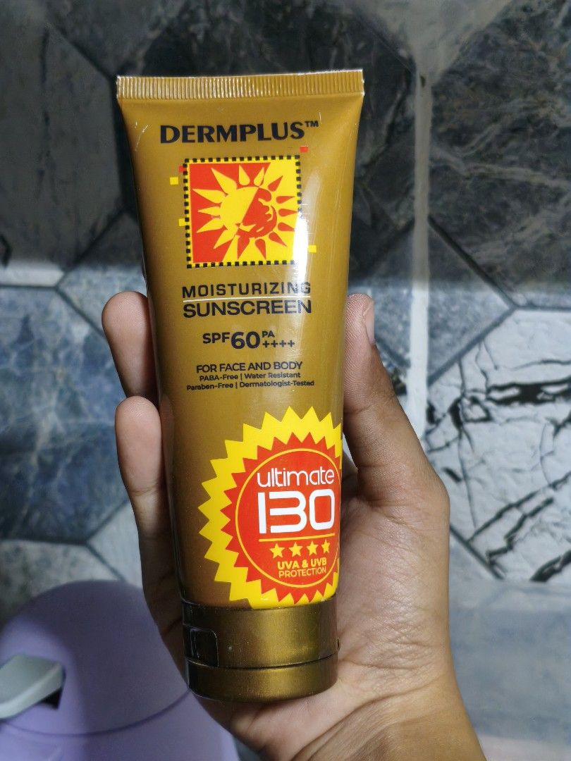 DERMPLUS sunscreen ultimate 130 (Category: Body Care) located in Tuguegarao City. Submitted by decluttwith_hs (Listing ID 1471076221, Image 1). Description: isa lng pinabili ko sa kapatid ko, pero dalawa ung binili nya so 🥹🥲 brand new po ung isa, dko po nagamit..