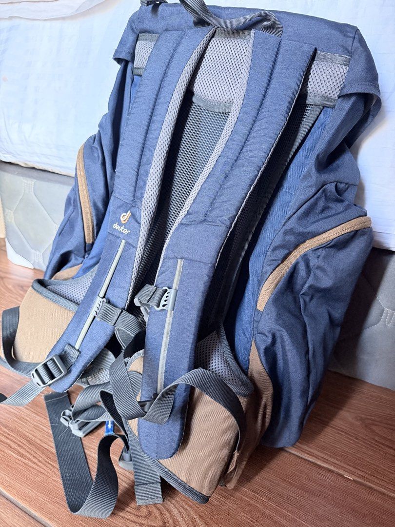 Deuter Groden 32 Hiking Backpack Blue Brown (Category: Backpacks) located in Manila. Submitted by erin_closet (Listing ID 1471012377, Image 3). Description: Deuter Gröden 32 hiking backpack in blue and brown colorway. Aircontact mesh back system keeps airflow steady while carrying. Multiple zippered compartments and top lid pocket for gear storage. Adjustable padded shoulder straps with sternum strap and hip belt. Integrated rain cover included a