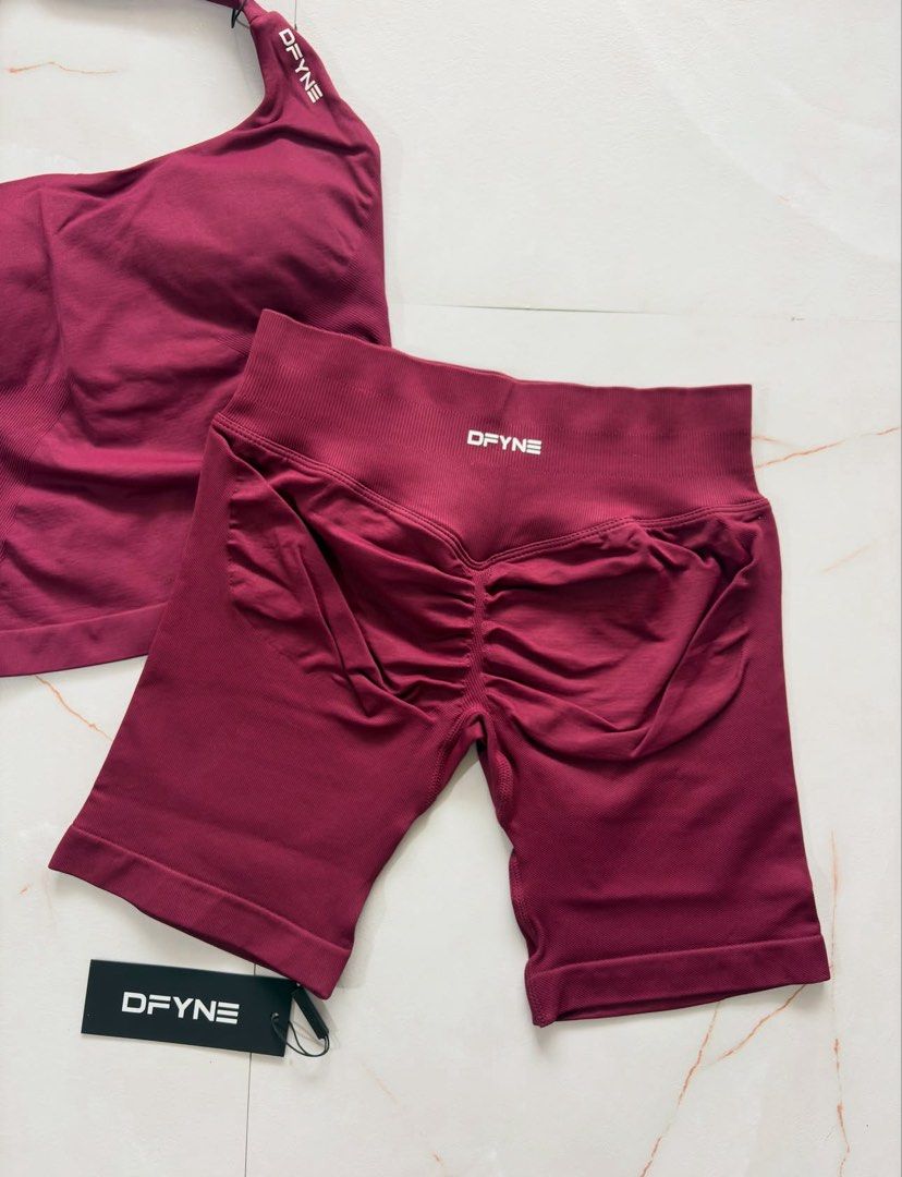 DFYNE ALL ORIGINAL - Winterberry XS (Category: Activewear) located in Paranaque City. Submitted by mmacita (Listing ID 1471000606, Image 2). Description: Color : Winterberry Dfyne Halter top XS Impact Shorts XS Includes pouch, tags with qr and pouch with qr All original not fake good as brand new. ₱2,499 FIXED.