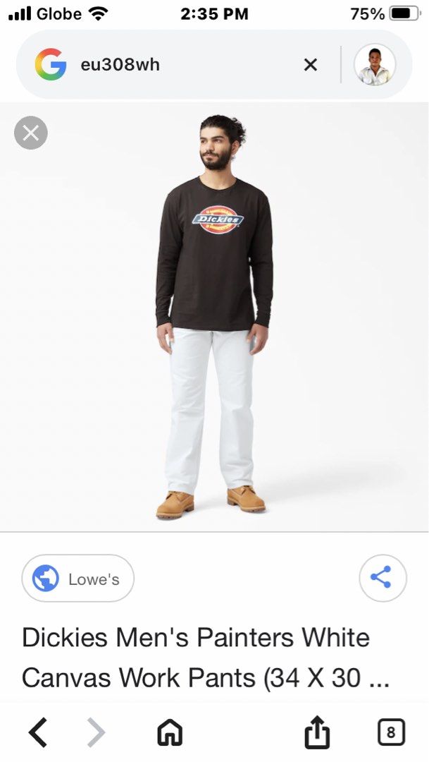 DICKIES PAINTERS WHITE CANVAS WORKING PANTS (Category: Chinos) located in Cebu City. Submitted by nelsonix (Listing ID 1471028409, Image 2). Description: DICKIES PAINTERS WHITE CANVAS WORKING PANTS SIZE XL W35to36 L41 EXCELLENT CONDITION 9.5/10 COLOR RATE SEMILAR TO CARPENTER PANTS NO ISSUE.