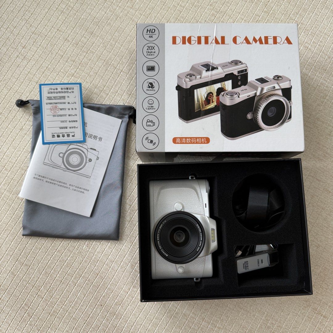 Digital Camera 4K 20X Zoom White Color, Photography, Cameras on Carousell