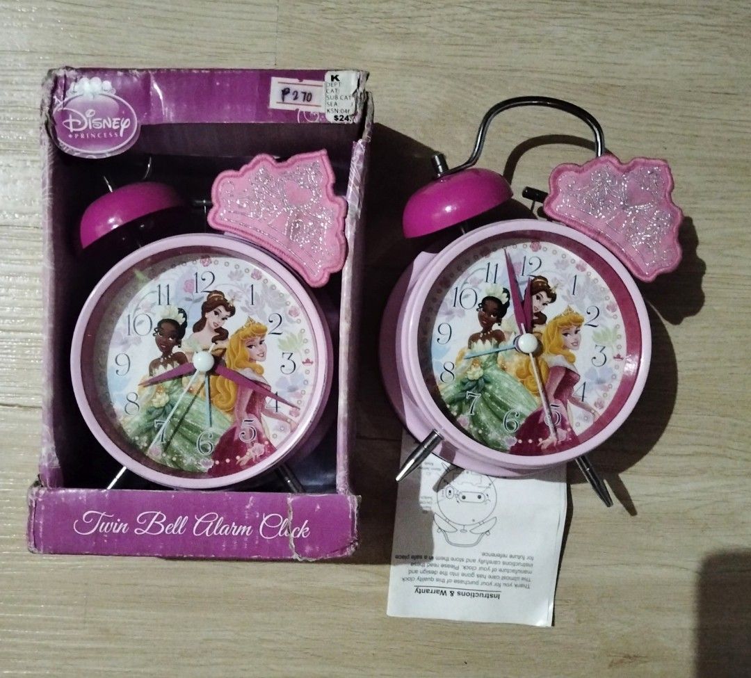 Disney Princess Alarm Clock (Category: Clocks) located in Quezon City. Submitted by ayakaicollections (Listing ID 1470932752, Image 2). Description: -2 Disney Alarm Clock -Damaged box/no box Only -both working.