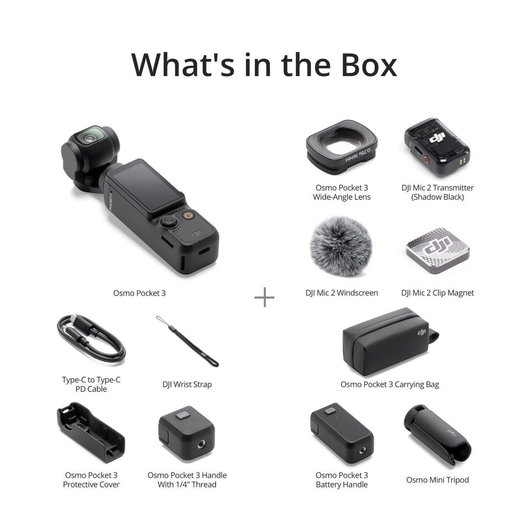 DJI Osmo Pocket 3 Creator Combo (Category: Cameras) located in Quezon City. Submitted by bloopanda (Listing ID 1471068735, Image 2). Description: - Brand new & 100% unopened DJI Osmo Pocket 3 Creator Combo - Complete set: camera, battery handle, wide-angle lens, DJI Mic 2 transmitter, mini tripod, bag, and cables - Packed securely inside the original box - Ideal for instant vlogging and content creation - Trusted seller with great ratings, buy wi