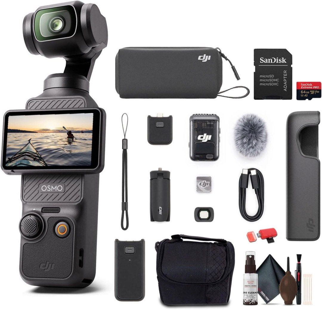 DJI Osmo Pocket 3 Creator Combo (Category: Cameras) located in Quezon City. Submitted by bloopanda (Listing ID 1471068735, Image 3). Description: - Brand new & 100% unopened DJI Osmo Pocket 3 Creator Combo - Complete set: camera, battery handle, wide-angle lens, DJI Mic 2 transmitter, mini tripod, bag, and cables - Packed securely inside the original box - Ideal for instant vlogging and content creation - Trusted seller with great ratings, buy wi