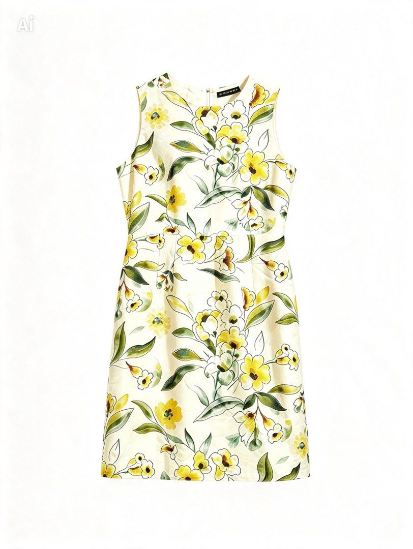 DOLCE GABBANA (Category: Dresses) located in Davao. Submitted by sart0ria85 (Listing ID 1470961799, Image 1). Description: Yellow and green floral print on a cream bodycon daydress in silk cotton blend. Details are removed. MADE IN ITALY 🇮🇹 MEDIUM. Size 6 VERY GOOD CONDITION (89/100).