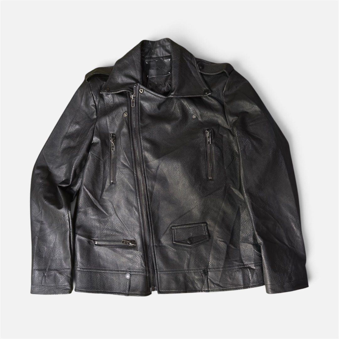 Dress Volume Black Genuine Leather Biker Jacket (Category: Coats, Jackets and Outerwear) located in Cagayan de Oro. Submitted by caspian_thrift (Listing ID 1471014173, Image 1). Description: 20x25 Excellent Condition No Issue Genuine Leather.