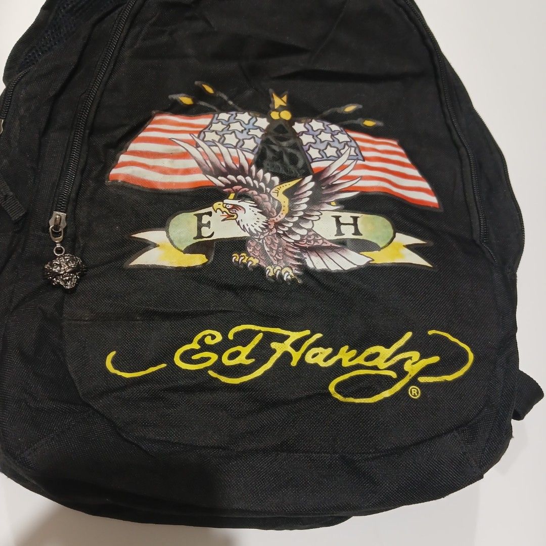 ED HARDY BACKPACK (Category: Backpacks) located in Ozamiz City. Submitted by 2nd.sight (Listing ID 1471021516, Image 3). Description: *needs wash fresh from bale approximate dimes: w:11 l:15 depth:4 issue: last pic.
