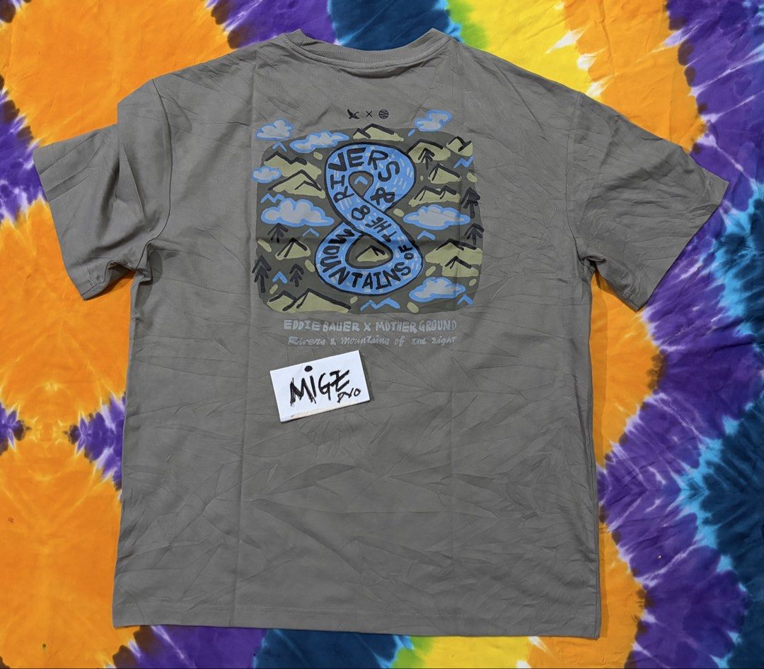 Eddie Bauer x MG Collab Tee (Category: Tshirts & Polo Shirts ) located in Davao. Submitted by juanmigzdvo (Listing ID 1471079885, Image 3). Description: Eddie Bauer x Motherground Collab Tee (Mens) Excellent like New ✅️ *stretchable cotton/polyester 👌🏾” *boxy type* “Rivers and Mountains of the 8” size: Large “22 W x 27.5 L” Php 550.00 PM for more Inquiry 😁...