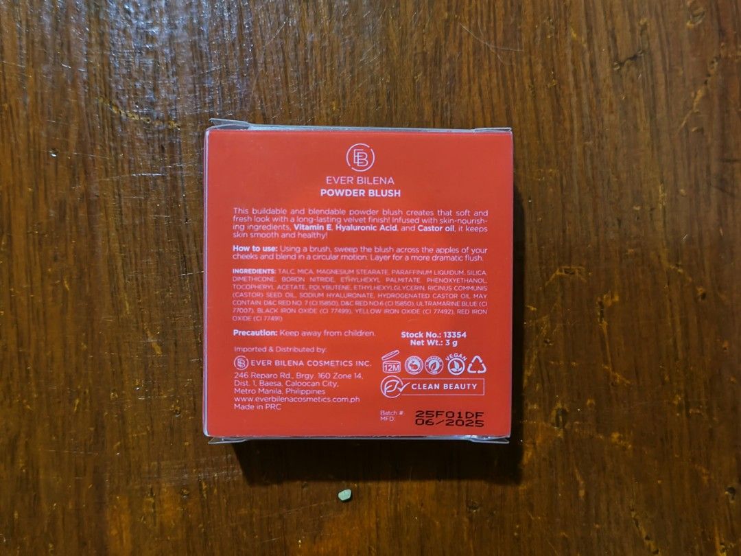 EVER BILENA Powder Blush (Category: Makeup) located in Manila. Submitted by ririmart (Listing ID 1470977557, Image 2). Description: STILL BRAND NEW! (with box) shade is fever dream from ever bilena. perfect for all skintone. gcash payment.