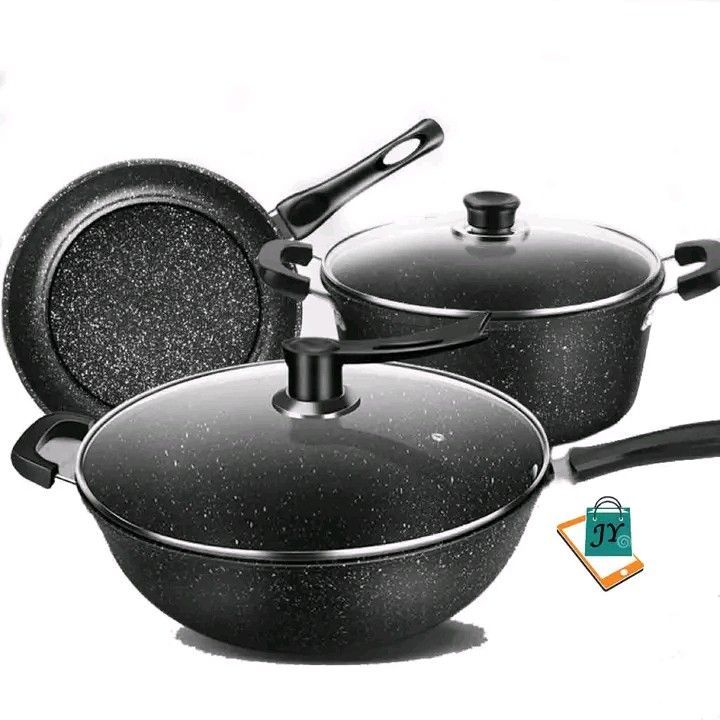 Evohom 5pcs cookware set (Category: Cookers) located in Manila. Submitted by ashleyeshk1320 (Listing ID 1471013280, Image 1). Description: Evohom 5pcs cookware set.