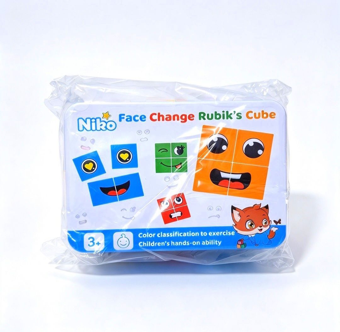 Face Change Rubik's Cube Puzzle Toy (Category: Board Games & Puzzles) located in Quezon City. Submitted by ana-chan (Listing ID 1471047704, Image 1). Description: - Brand new, still sealed in original plastic wrapping - Fun Niko face change puzzle toy in a durable metal storage tin - Suitable for kids aged 3 years and up - Helps develop color classification and hand-eye coordination - Perfect and ready-to-wrap gift option for little ones.
