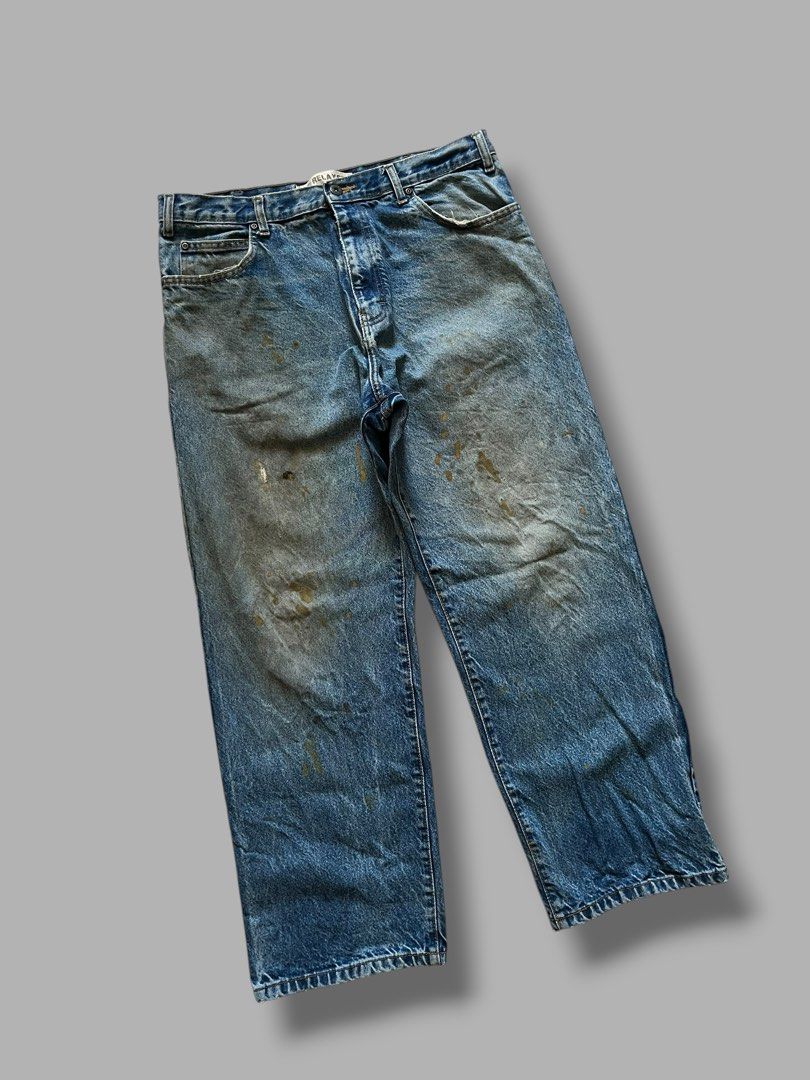 Faded Glory Relaxed Denim Pants (Category: Jeans) located in Cebu City. Submitted by dip.thrift (Listing ID 1471039916, Image 2). Description: Faded Glory Relaxed Jeans ▫️Complete Tags ▫️Waistline: 34-36 Length: 38 Thigh: 14 Leg Opening: 9 ▫️Issue: Beautifully Thrashed ▫️Color Rate: 9/10 ▫️Condition: 8/10 -Fave! Will keep if not sold..