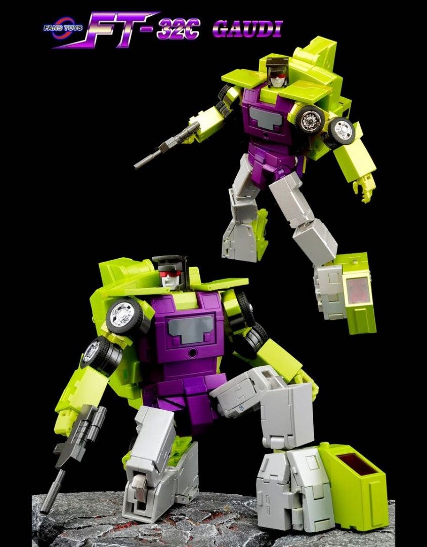 Fans Toys FT-32C Gaudi Transformable Figure (Category: Figurines & Statues) located in Manila. Submitted by mauchan00000303 (Listing ID 1471000757, Image 3). Description: - Brand: Fans Toys (Model: FT-32C Gaudi) - Mode: Transforms between robot and yellow/purple crane truck - Scale: Masterpiece scale, ideal for collectors and displays - Features: Highly articulated design with included weapon accessory - Condition: 2026 release info on box, manuf