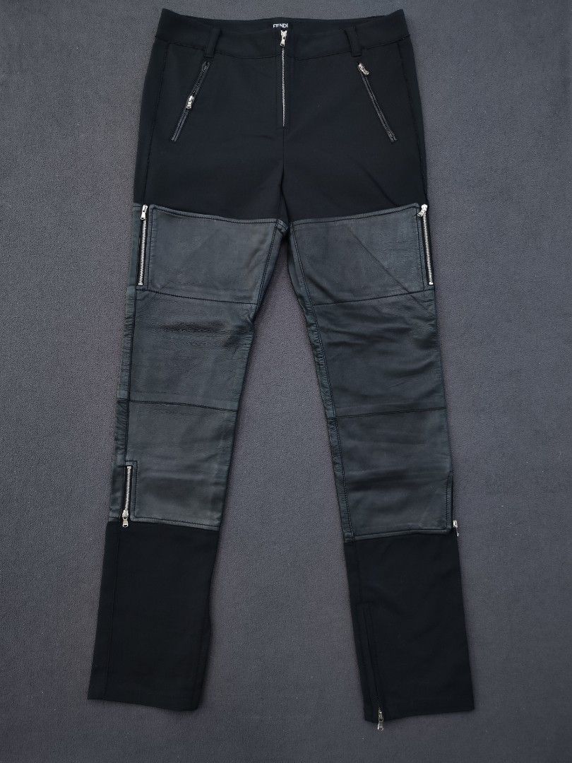 Fendi Multi Zipper Biker Pants (Category: Luxury Apparel) located in Bulacan. Submitted by emilj23 (Listing ID 1470971671, Image 1). Description: Fendi Multi Zipper Biker Pants Size 2 on tag L 39 W 30 Leg Hole 5 Condition 9.5/10 Color rate 9.5/10 No Issue.