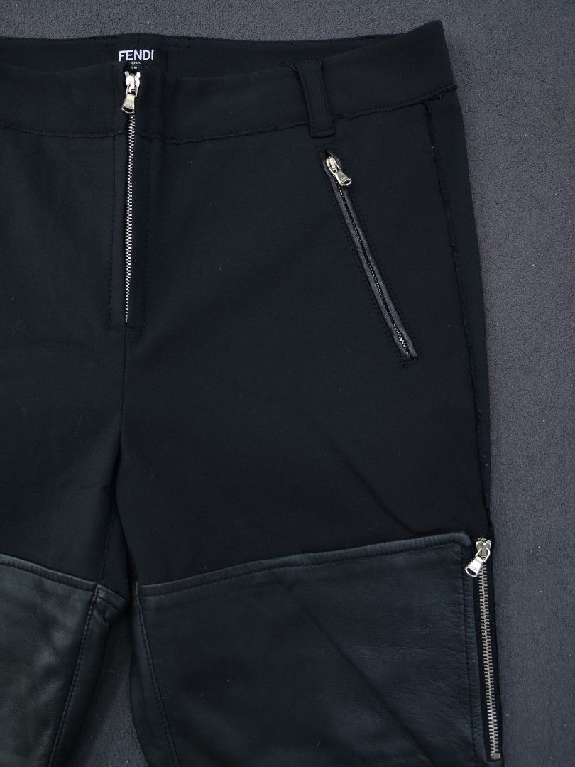 Fendi Multi Zipper Biker Pants (Category: Luxury Apparel) located in Bulacan. Submitted by emilj23 (Listing ID 1470971671, Image 2). Description: Fendi Multi Zipper Biker Pants Size 2 on tag L 39 W 30 Leg Hole 5 Condition 9.5/10 Color rate 9.5/10 No Issue.