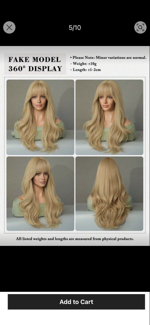 FOR RENT: Blonde Long Wavy Wig with Bangs (Category: Hair Accessories) located in Quezon City. Submitted by janideclutters (Listing ID 1471047838, Image 2). Description: P200 rent fee for 2 days + P300 deposit fee to be refunded upon return of the item P100 additional per extended day of rent.