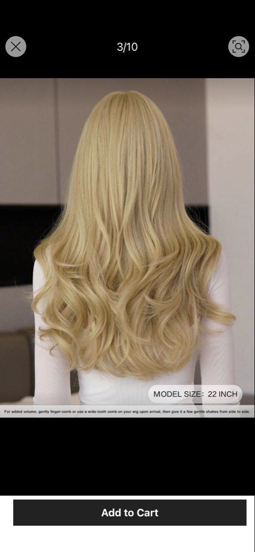 FOR RENT: Blonde Long Wavy Wig with Bangs (Category: Hair Accessories) located in Quezon City. Submitted by janideclutters (Listing ID 1471047838, Image 1). Description: P200 rent fee for 2 days + P300 deposit fee to be refunded upon return of the item P100 additional per extended day of rent.