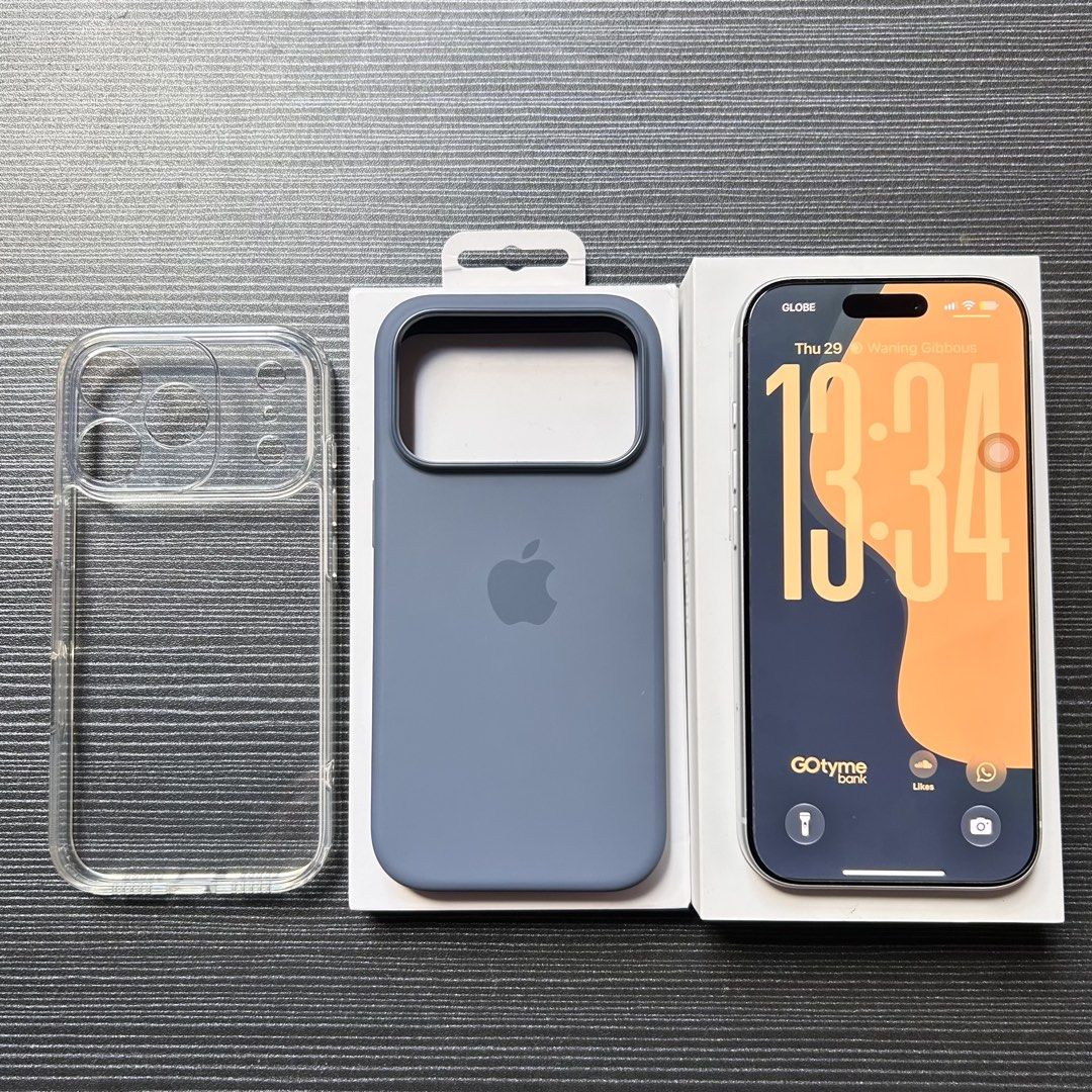 FOR TRADE ONLY: iPhone 17 Pro 256GB Silver (Category: iPhone 17 Series) located in Makati City. Submitted by sunnybadoobee (Listing ID 1470988194, Image 2). Description: Testing Waters / Open for Trade Only iPhone 17 Pro 256GB Silver Model: iPhone 17 Pro X/A Variant Battery Health: 100% (Cycle Count: 60) Condition: Excellent / Smooth (no scratches, no dents and no case marks) tempered glass installed since day one. Package Includes: Complete orig