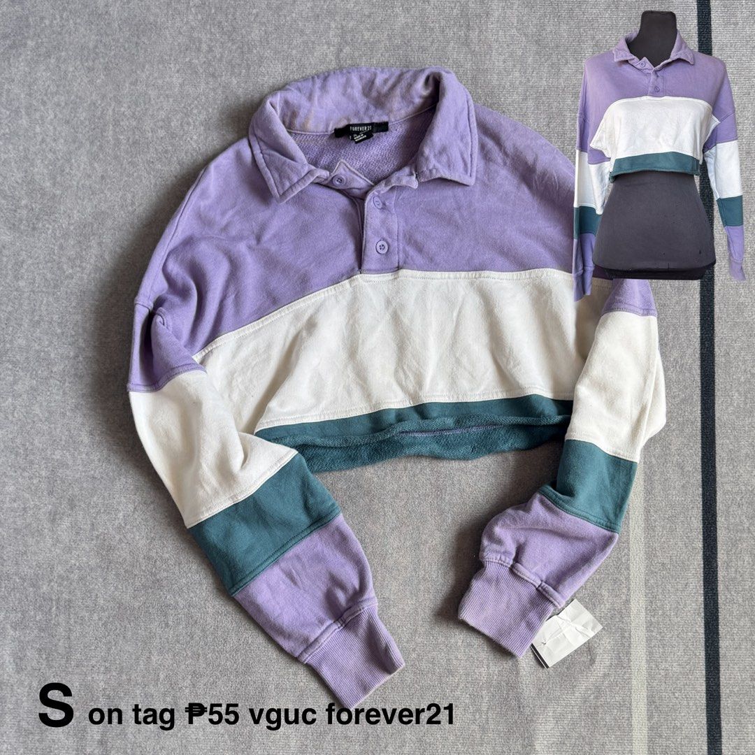 forever21 cropped polo sweater (Category: Longsleeves) located in Baguio. Submitted by mapa_laku (Listing ID 1471051042, Image 1). Description: needs wash.
