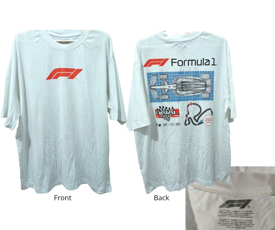 Formula 1 White T-shirt - 2XL (Category: Tshirts & Polo Shirts ) located in Mariveles. Submitted by hl.reyrfinds (Listing ID 1471117476, Image 1). Description: Formula 1 White T-shirt - 2XL W24, L29 in Payment first. MOD: JnT.