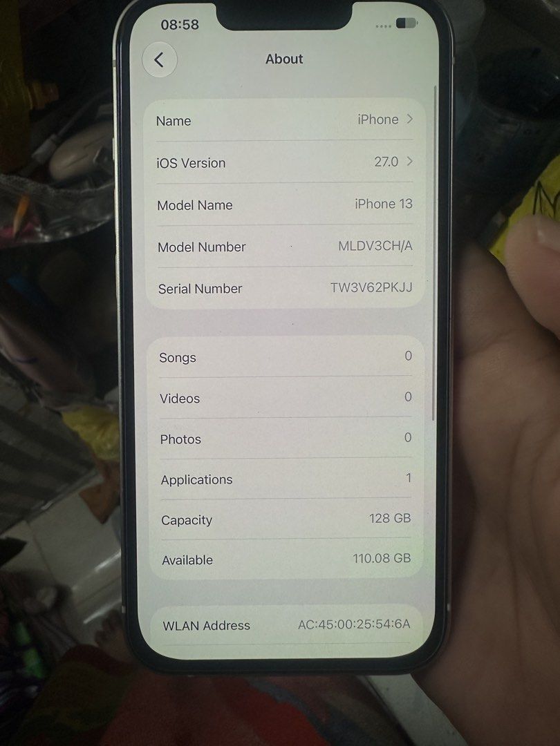 Fs.. All goods same as New no dents (Category: iPhone 13 Series) located in Manila. Submitted by angieyoo (Listing ID 1470943882, Image 2). Description: Fs All goods factory Unlocked Unli reset No dents All parts are original Lady owned .
