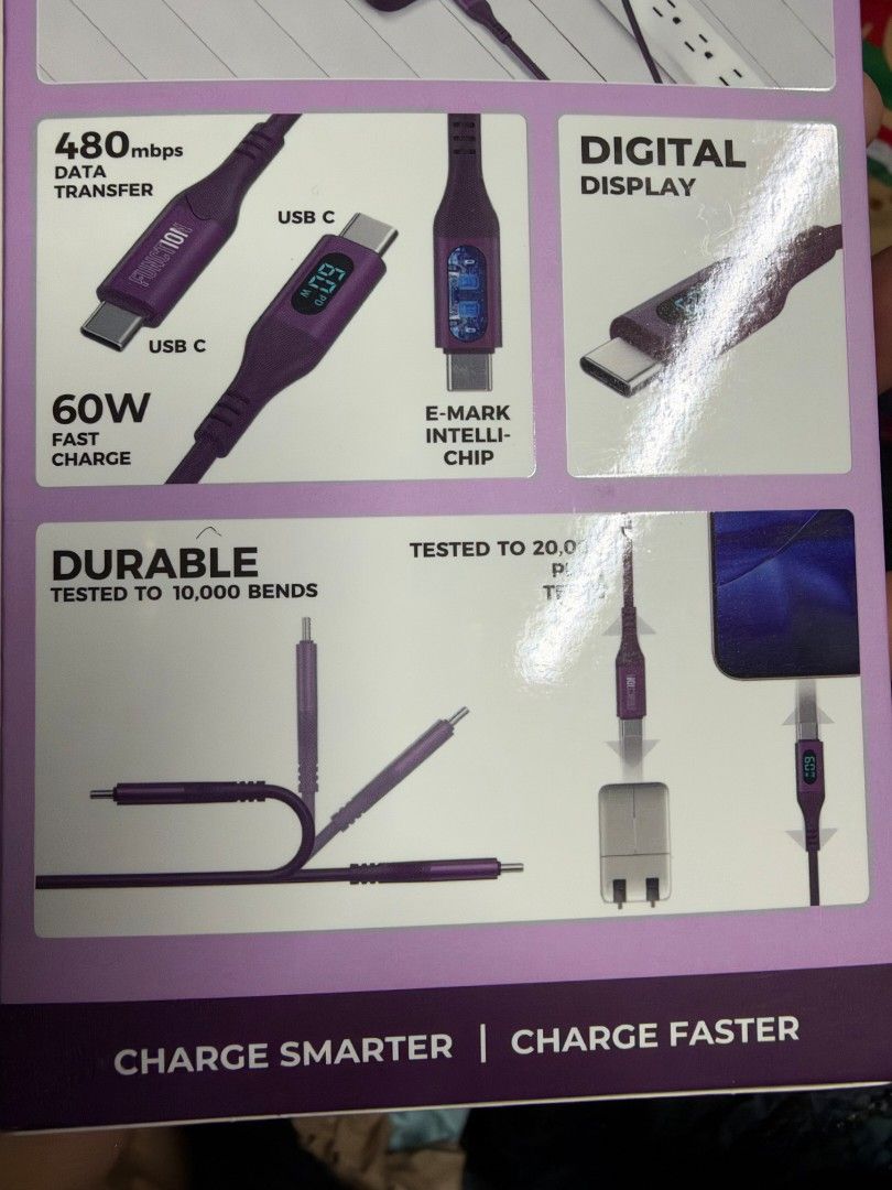 Function Smart Cable (Category: Chargers & Cables) located in Manila. Submitted by olxph_966057981 (Listing ID 1471026369, Image 1). Description: Function Smart Cable, 60 watts, 480 mbps, fast charge.