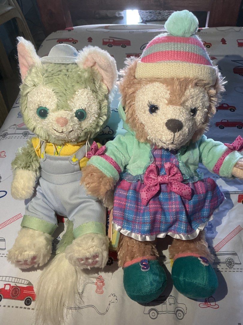 Gelatoni and ShellieMay Plush Set(pair) (Category: Plushies & Soft Toys) located in Marikina City. Submitted by raikee (Listing ID 1470984935, Image 1). Description: - 100% Authentic Hong Kong Disneyland plush toys - Includes Gelatoni in cute jumper suit. - Includes ShellieMay in a cozy winter hat, hoodie, and plaid skirt - Official tags still attached on both items (but gelatoni have faded disneyland tag) - need wash both - Perfect addition for 