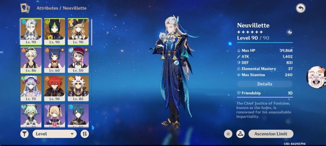 Genshin Impact Account fs! (Category: Game Gift Cards & Accounts) located in Manila. Submitted by sam_roui (Listing ID 1471014194, Image 1). Description: I am the second owner of the account, I originally bought it for 500 pesos Very farmable (I did not do nod krai, I got lazy 😔) Has 1200 primos left It Has: itto+sig Neuvilette c1 Navia Kazuha Tartaglia Weapons: Beacon of the Reed sea Wolfs gravestone Amos bow Hunters path Exalphane blade Redhor