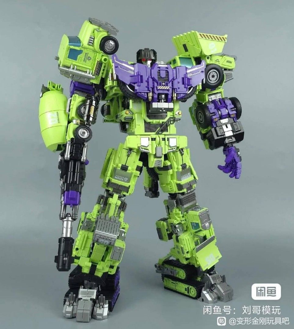 GIANT LEGION MECHA INVASION Constructicon Devastator Combiner Robot Set (Category: Action & Battle Toys) located in Manila. Submitted by mauchan00000303 (Listing ID 1470992900, Image 1). Description: - 6 construction vehicle robots combine into one massive Devastator figure - Includes cement mixer, dump truck, excavator, crane, and bulldozers - Fully transforms between individual vehicles and giant robot mode - Striking green and purple color sch