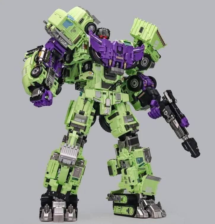 GIANT LEGION MECHA INVASION Constructicon Devastator Combiner Robot Set (Category: Action & Battle Toys) located in Manila. Submitted by mauchan00000303 (Listing ID 1470992900, Image 3). Description: - 6 construction vehicle robots combine into one massive Devastator figure - Includes cement mixer, dump truck, excavator, crane, and bulldozers - Fully transforms between individual vehicles and giant robot mode - Striking green and purple color sch