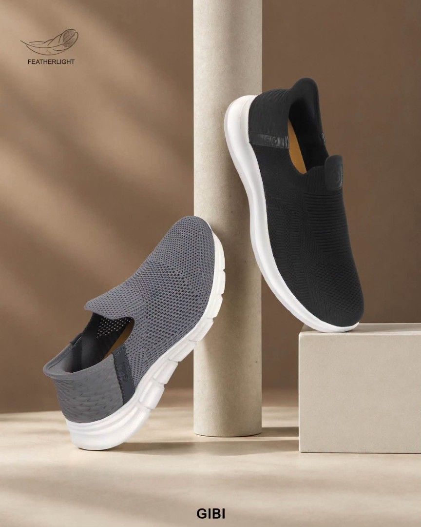 Gibi Gray Knit Slip-On Shoes Featherlight (Category: Casual Shoes) located in Manila. Submitted by _mlb94 (Listing ID 1470983877, Image 3). Description: Gibi Slide On (Hands-free) •Ultralight basic sneakers with leather Gibi tab •Mesh •Ultra breathable •Easy slip on •With removable insoles •PU outsole •Lightweight •Outsole height: 3.5 cm •VERY COMFORTABLE!! Perfect for daily use ☁️ RFS: Decluttering, still in perfect condition. Used less than 5 t