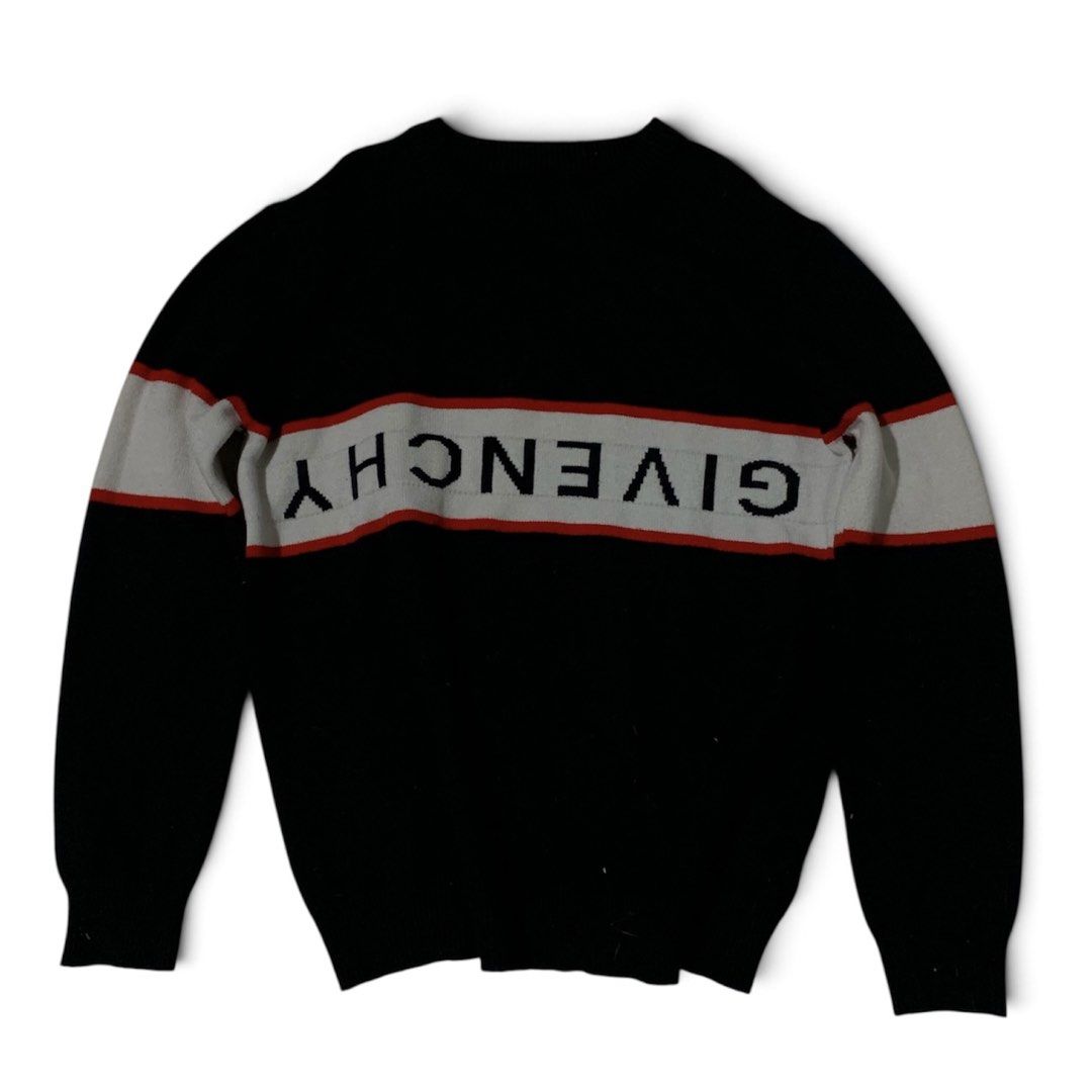Givenchy Logo Band Wool Sweater (Category: Coats, Jackets and Outerwear) located in Manila. Submitted by louisethrift5950 (Listing ID 1470944060, Image 3). Description: FOR SALE Givenchy Logo Band Wool Sweater Condition: No issue Authenticity: Authentic Note: Tags have been cut for personal use. Hindi po ako sanay magsuot ng damit na may tags dahil nangangati po ako, kaya pinatanggal ko. Rest assured, authentic po ang item. For more details or in