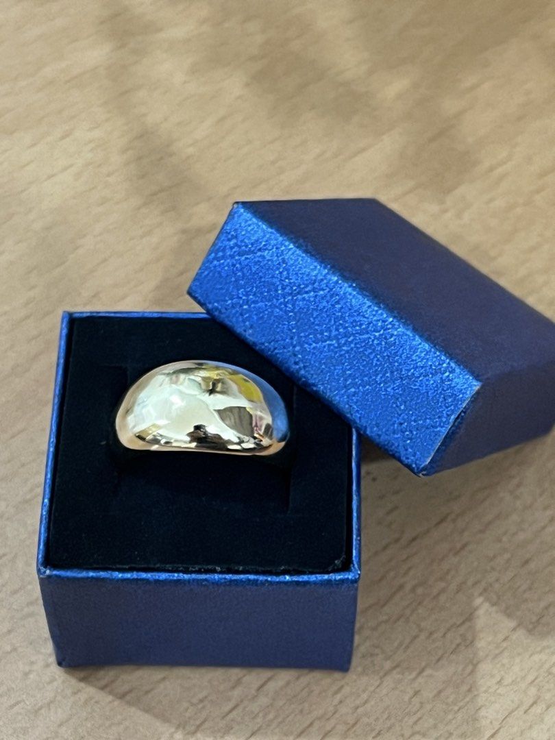 Gold Chunky Dome Ring with Blue Gift Box (Category: Rings) located in Manila. Submitted by missyoung222 (Listing ID 1470993135, Image 2). Description: - Thick gold dome ring with a polished, high-shine finish - Bold statement piece that stands out and catches the light .