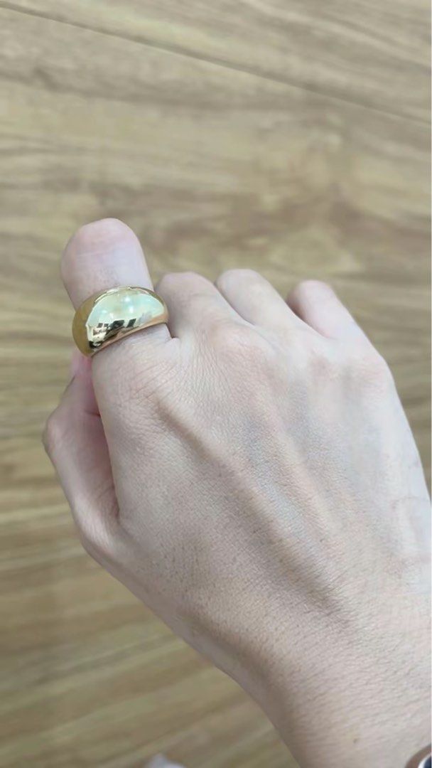 Gold Chunky Dome Ring with Blue Gift Box (Category: Rings) located in Manila. Submitted by missyoung222 (Listing ID 1470993135, Image 3). Description: - Thick gold dome ring with a polished, high-shine finish - Bold statement piece that stands out and catches the light .