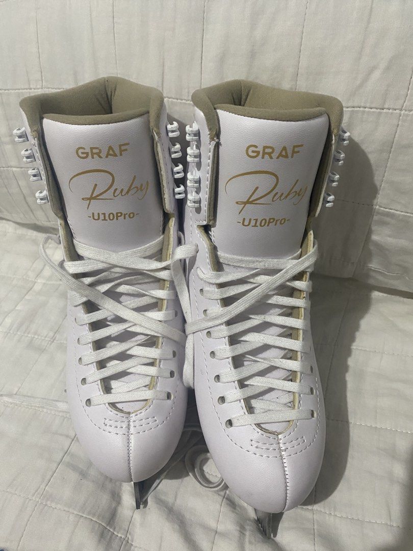 Graf Ruby U10Pro Figure Ice Skates (Category: Skates, Rollerblades & Scooters) located in Manila. Submitted by czhjen (Listing ID 1471086289, Image 2). Description: Graf U10 Pro Figure Skates for sale ⛸️ – size 39 (25.7 cm) – good for beginners – only used for less than 10 times – no major issues – comes with the shoe bag and box – can meet up at Megamall or SM Aura, BGC – RFS: size is too big for me.