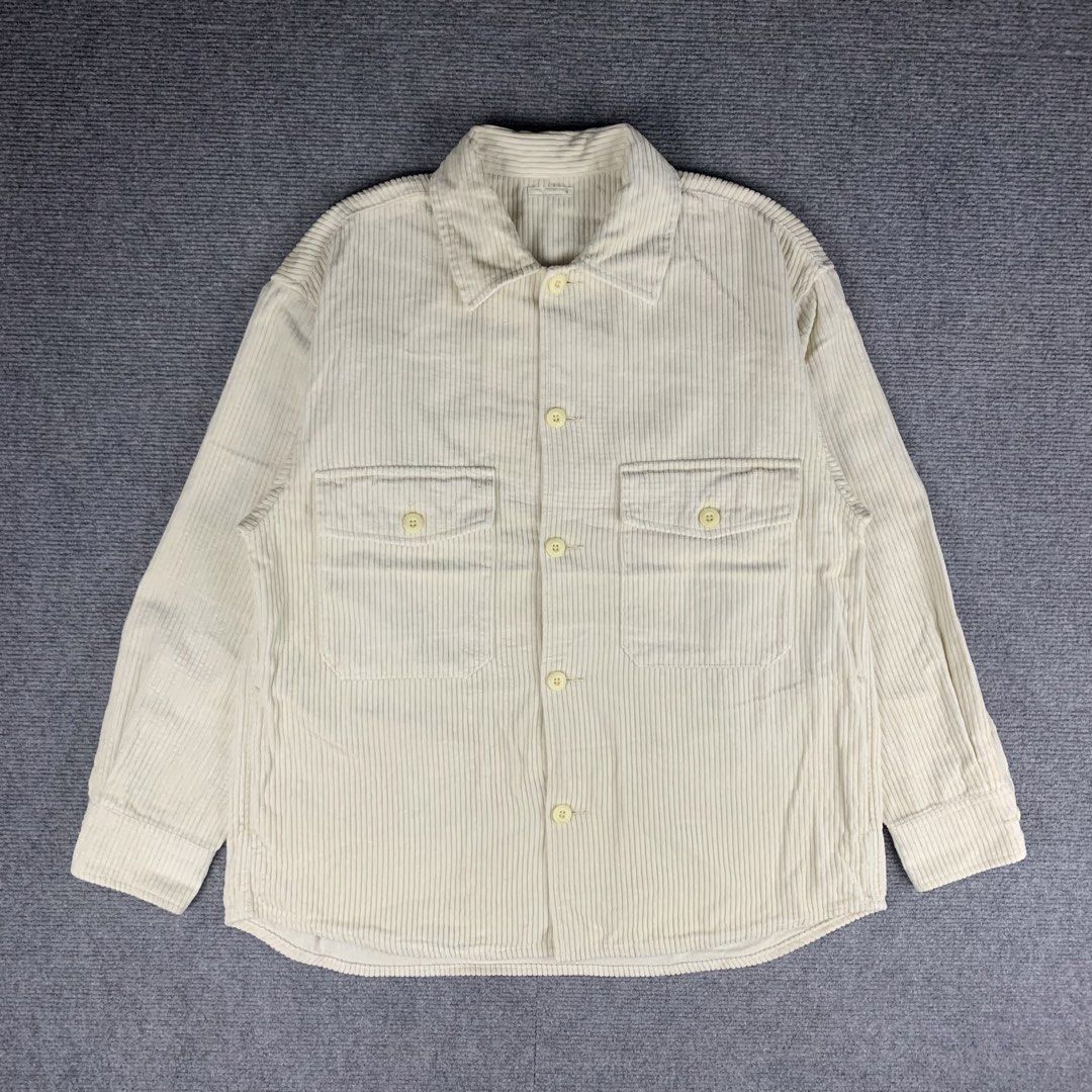 GU CPO Corduroy Shirt Jacket (Category: Coats, Jackets and Outerwear) located in Baguio. Submitted by vintage_lurker (Listing ID 1471090992, Image 1). Description: Size on tag: Medium Width: 23” Length: 29” Issue/s: none Mine: 790 + Shipping fee 📍Payment first policy. no COD or COP 📍All items Washed and Sanitized 🧼 Shoot your offer. I’m all ears‼️ OTHER DETAILS: - Color: Cream - Material: Soft corduroy texture - Size: Medium (tag on inner coll