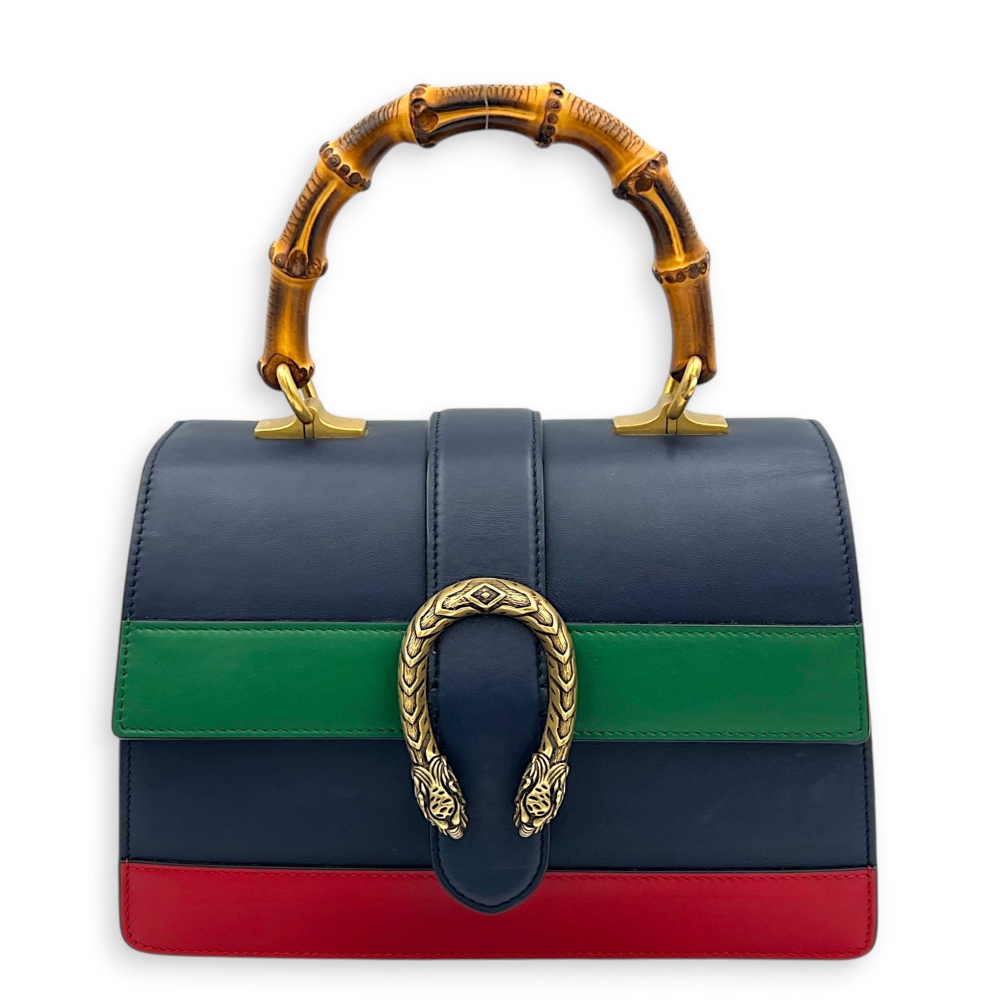 Gucci Dionysus Bamboo Blue Top Handle Bag in Calfskin, Gold hardware ...