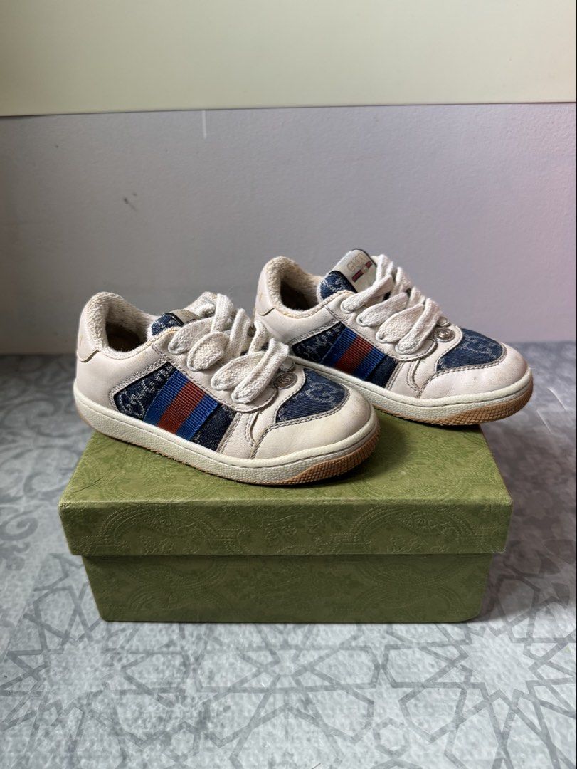 GUCCI Kids Shoes (Category: Babies & Kids Fashion) located in Muntinlupa City. Submitted by chmlvlla0902 (Listing ID 1471091812, Image 1). Description: Gucci 23 US7 slighty negotiable .