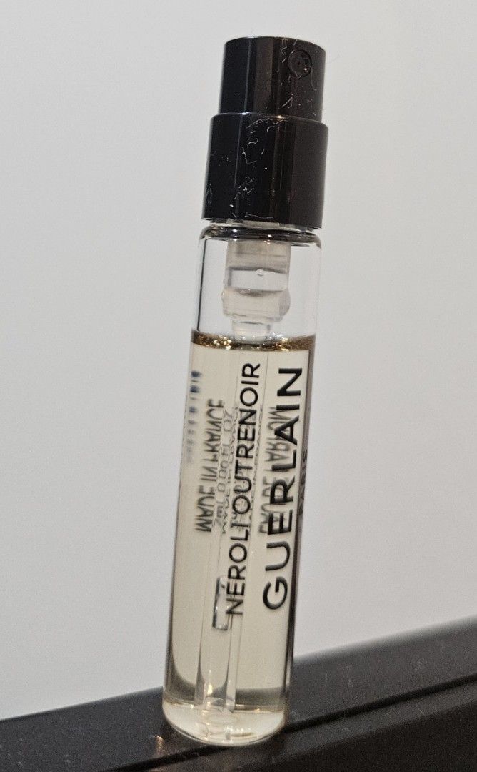 Guerlain Neroli Outrenoir EDP 2ml Sample (Category: Fragrance & Deodorants) located in Los Banos. Submitted by acleancloset (Listing ID 1471040278, Image 3). Description: Eau de Parfum (EDP) - 2ml sample spray vial - Condition: Brand new, never sprayed, 100% unused - Packaging: Includes original white box - batch code 4L01 - 100% authentic.
