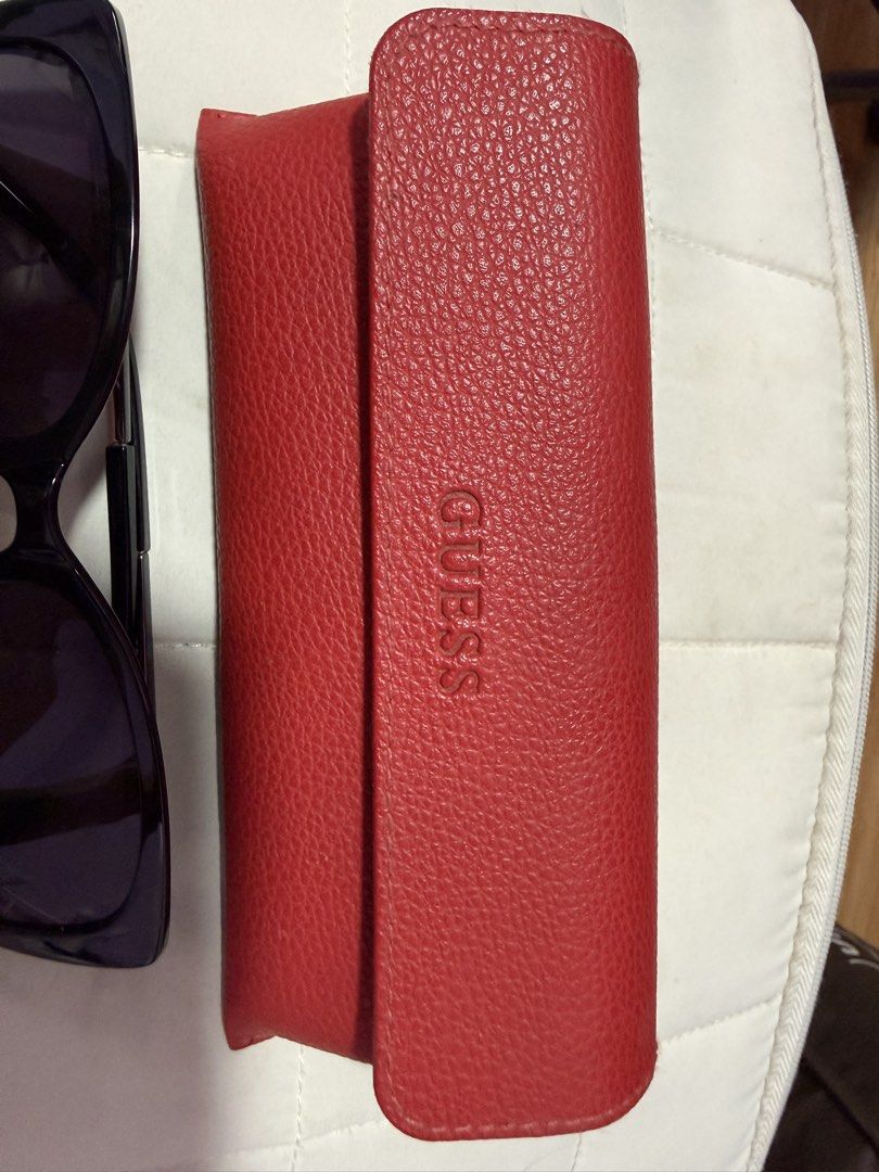 Guess Sunglasses With Red Case (Category: Sunglasses & Eyewear) located in Antipolo. Submitted by msamericana1997 (Listing ID 1470972662, Image 2). Description: Original Guess Women Eye Shades! No issue. Barely used. Bought mga 3yrs ago in SM Marikina Dept Store for around ₱5k RFS: Decluttering.