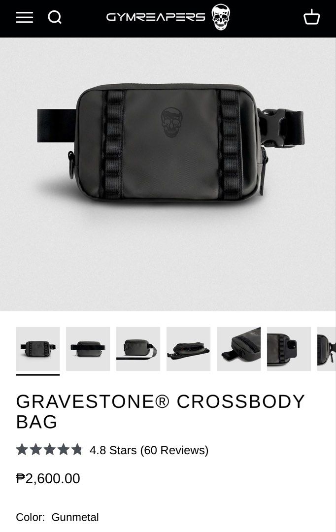 GYMREAPERS Gravestone Crossbody Bag (Category: Belt bags, Clutches and Pouches) located in Bauang. Submitted by thriftypockets92 (Listing ID 1471014635, Image 2). Description: .