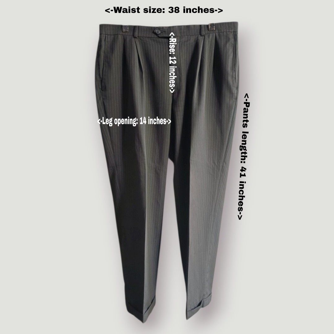 Haggar Mens Black Poly Blend Stripe Design Trouser (Category: Trousers) located in Bacoor. Submitted by nineties_kid (Listing ID 1470971292, Image 1). Description: •==> Haggar Mens Black Poly Blend Stripe Design Trouser Size: XXL Waist size: 38 inches Pants length: 41 inches Pants Rise: 12 inches Leg Opening: 14 inches __________ ▶LBC Cash on Pick-up (C.O.P) Offer nation-wide delivery, as long as there is an LBC branch near your area. ▶LBC C.O.D 