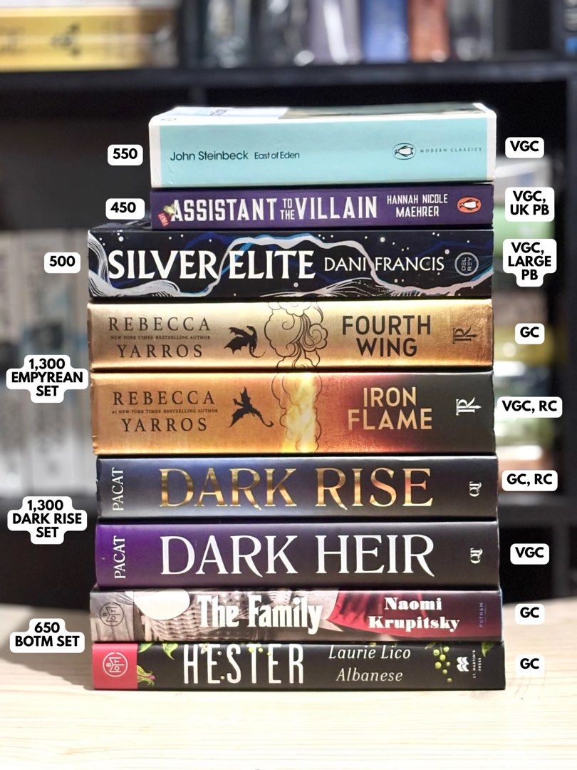 hardcovers, paperbacks, and book sets (Category: Storybooks) located in Taguig. Submitted by bythevalleyreads (Listing ID 1471012955, Image 2). Description: ‼️ LAST PRICE ALREADY POSTED ‼️ PRICES ARE ALREADY INCLUDED IN THE PHOTOS available titles: - everything i know about love (deluxe) - alchemy of secrets (deluxe) - wild dark shore - king of ashes - phantasma - sword catcher - lessons in chemistry - the marriage portrait - none of this is true