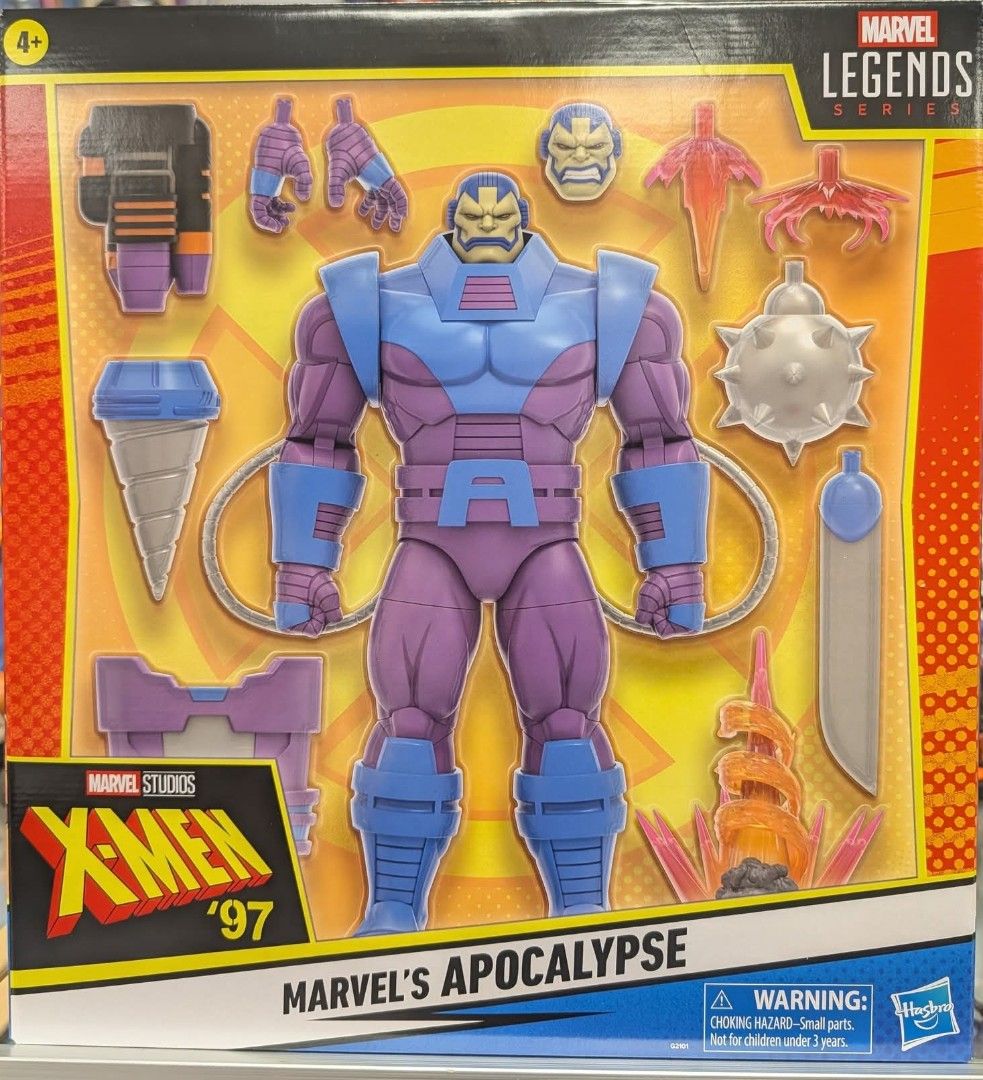 Hasbro Marvel Legends X-Men '97 Apocalypse Action Figure (Category: Figurines & Statues) located in Manila. Submitted by mauchan00000303 (Listing ID 1470977332, Image 1). Description: - Authentic Hasbro Marvel Legends X-Men '97 Apocalypse action figure - Brand new with original retro animated series box packaging - Fully articulated figure featuring iconic purple and blue suit design - Includes alternate head sculpt and interchangeable hands - Eq
