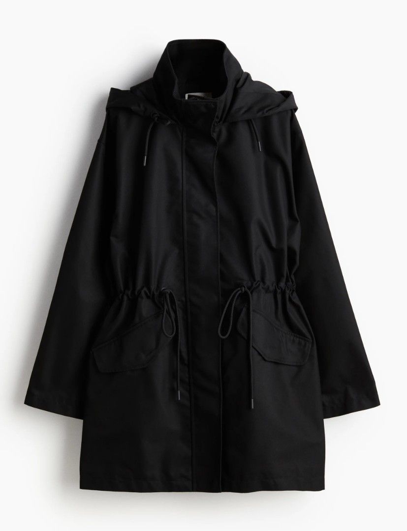 H&M Black Hooded Parka (Category: Coats, Jackets and Outerwear) located in Quezon City. Submitted by chph1st (Listing ID 1471059779, Image 1). Description: large on tag but runs very big can fit up to xxl..