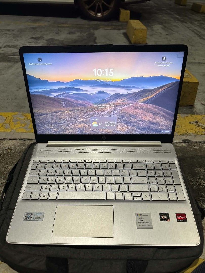 HP 15s-eq2xxx (Category: Laptops & Notebooks) located in Pasig City. Submitted by erhecca.bear (Listing ID 1471068100, Image 2). Description: HP 15s-eq2xxx -AMD Ryzen 5, 5500U -AMD Radeon Graphics -8GB RAM // 512GB SSD -15inches diagonally -good for mid gaming -full HD Display -60Hz Refresh Rate -GOOD for acad, office, VA purposes etc. -unit, charger & sling bag.