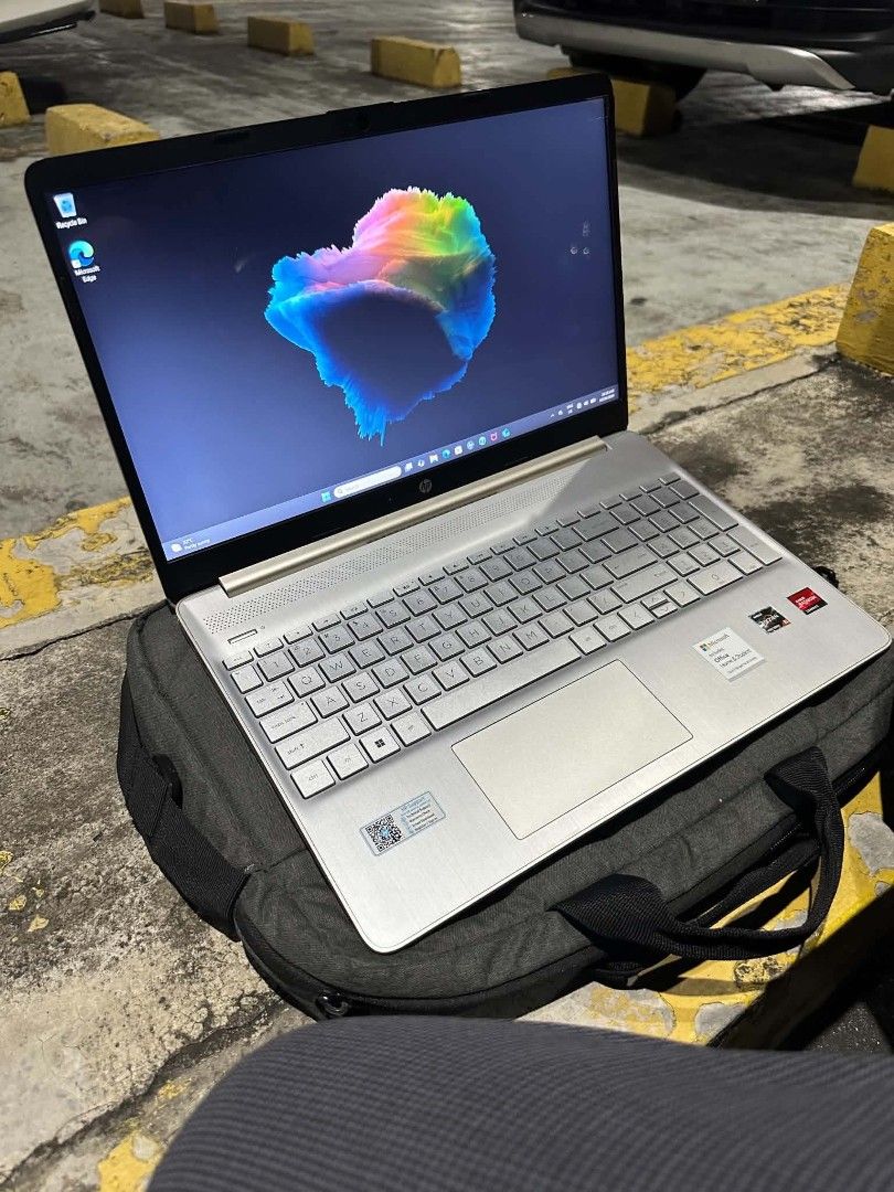 HP 15s-eq2xxx (Category: Laptops & Notebooks) located in Pasig City. Submitted by erhecca.bear (Listing ID 1471068100, Image 3). Description: HP 15s-eq2xxx -AMD Ryzen 5, 5500U -AMD Radeon Graphics -8GB RAM // 512GB SSD -15inches diagonally -good for mid gaming -full HD Display -60Hz Refresh Rate -GOOD for acad, office, VA purposes etc. -unit, charger & sling bag.