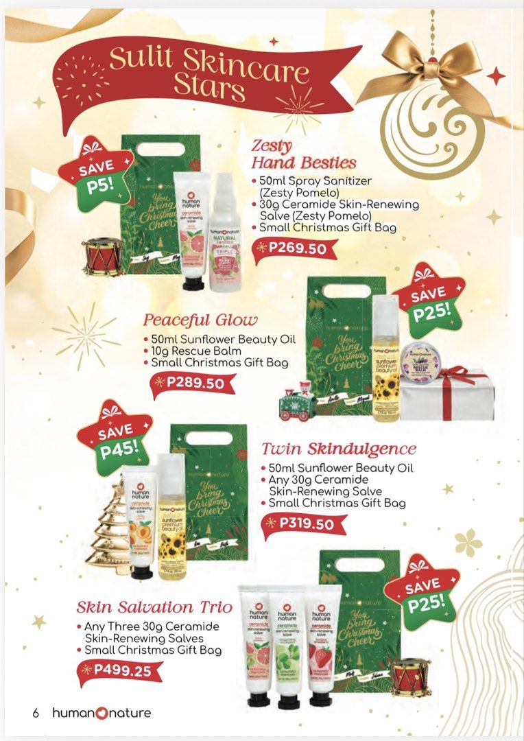 Human Nature Christmas Cheer Gift Bundles (Category: Body Care) located in Muntinlupa City. Submitted by tinry (Listing ID 1470949972, Image 3). Description: Prices posted in the pictures.