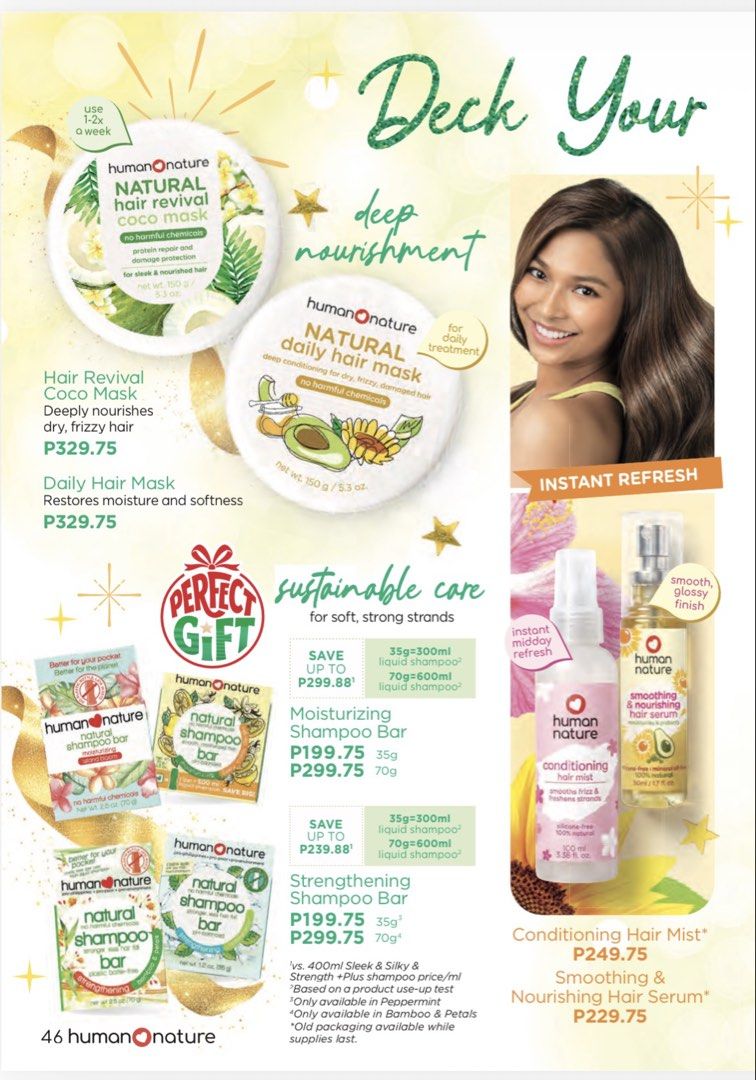Human Nature Revitalizing Shampoo 180ml / 400ml (Category: Hair) located in Muntinlupa City. Submitted by tinry (Listing ID 1470949391, Image 2). Description: Prices posted in the pictures.