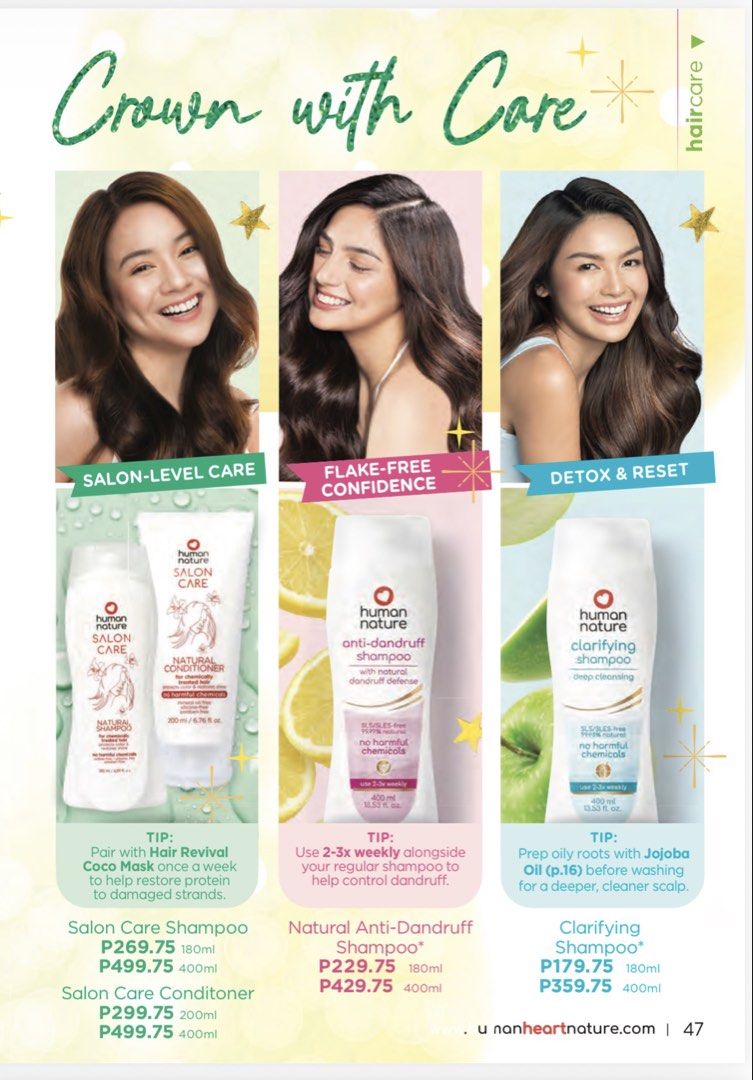 Human Nature Revitalizing Shampoo 180ml / 400ml (Category: Hair) located in Muntinlupa City. Submitted by tinry (Listing ID 1470949391, Image 3). Description: Prices posted in the pictures.
